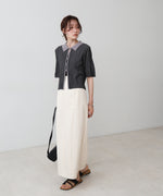 衿付き配色ニット