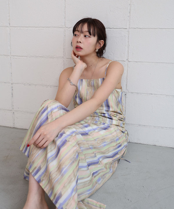 【S・Mサイズ展開】ウエストホールプリントワンピース