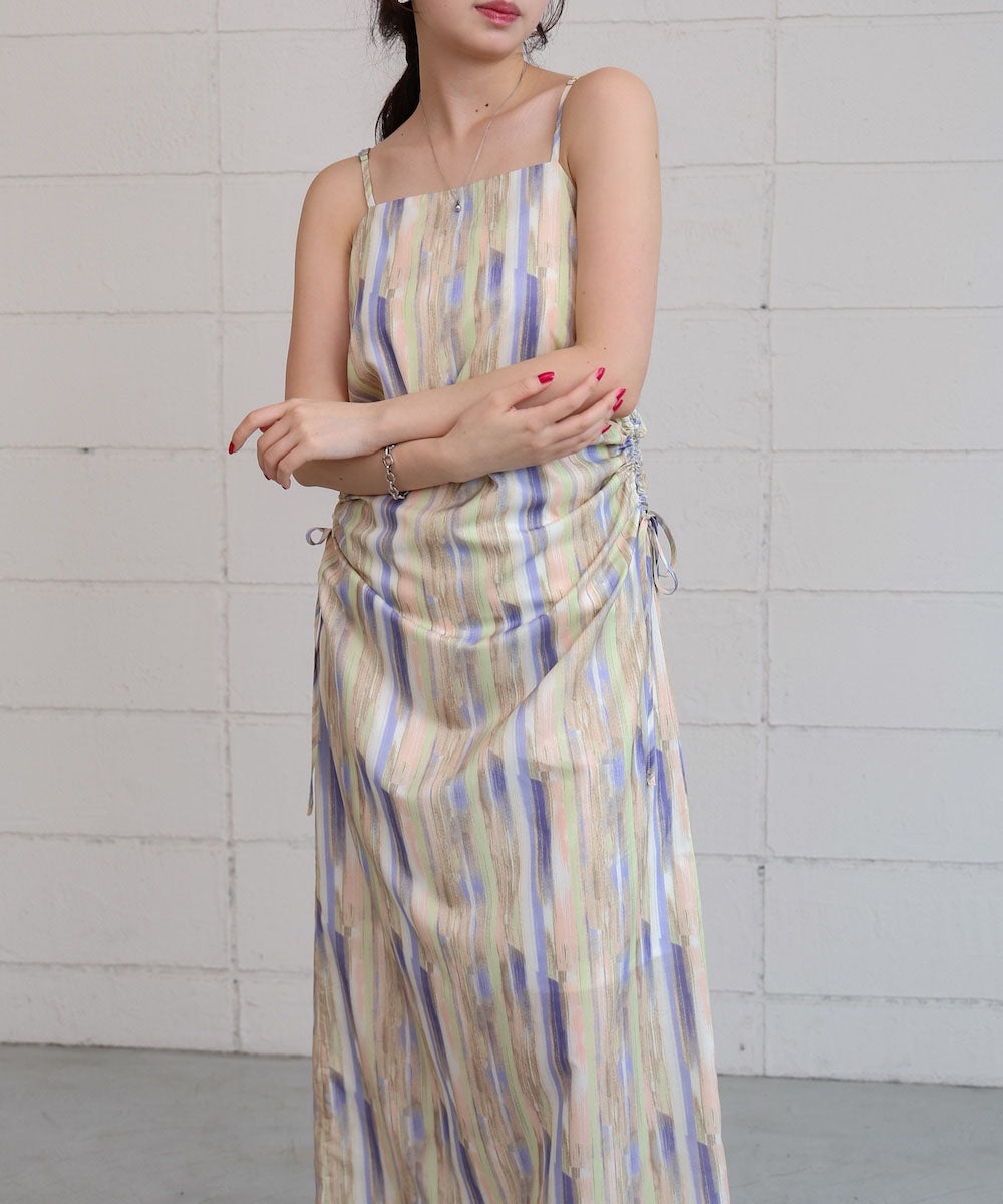 【S・Mサイズ展開】ウエストホールプリントワンピース