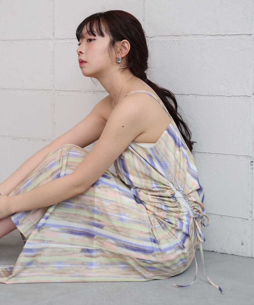 【S・Mサイズ展開】ウエストホールプリントワンピース