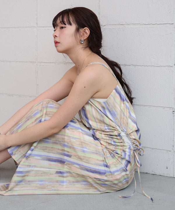 【S・Mサイズ展開】ウエストホールプリントワンピース