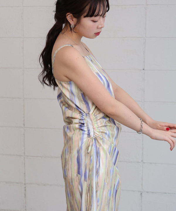 【S・Mサイズ展開】ウエストホールプリントワンピース