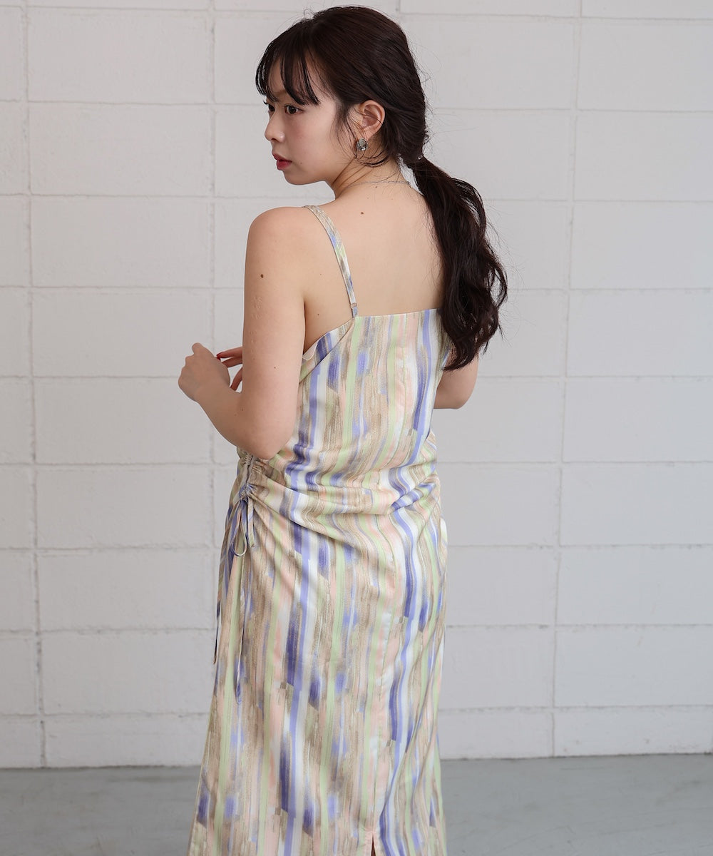 【S・Mサイズ展開】ウエストホールプリントワンピース