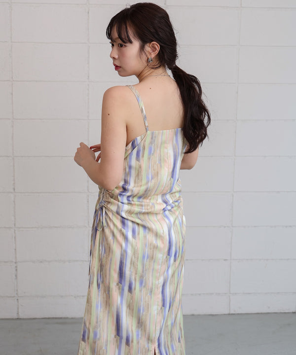 【S・Mサイズ展開】ウエストホールプリントワンピース