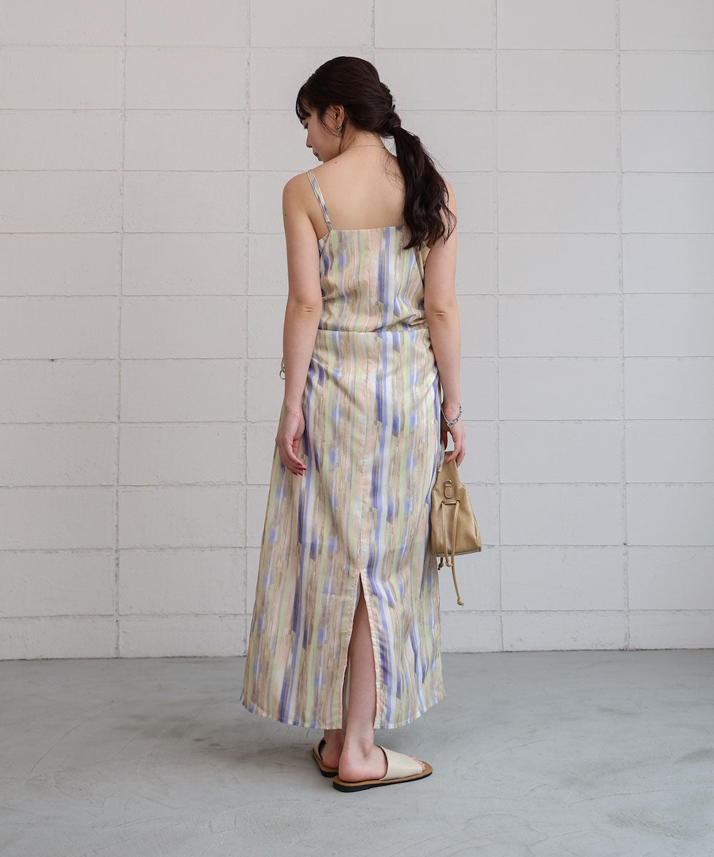 【S・Mサイズ展開】ウエストホールプリントワンピース