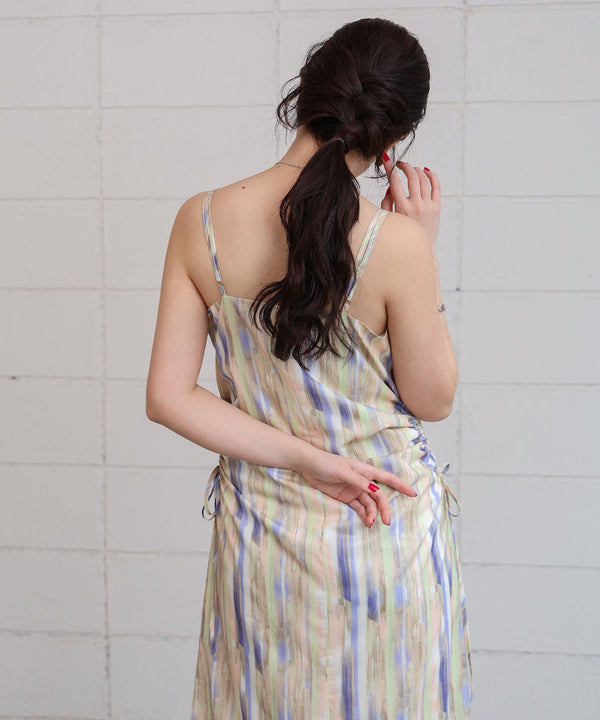 【S・Mサイズ展開】ウエストホールプリントワンピース