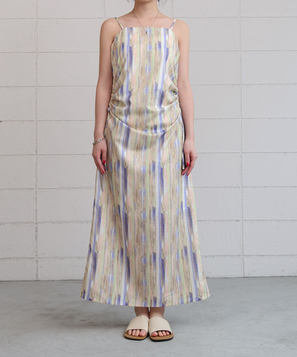 【S・Mサイズ展開】ウエストホールプリントワンピース