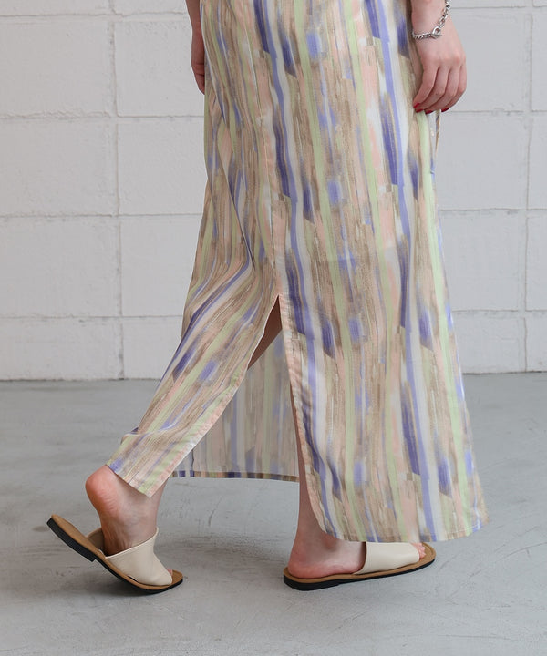 【S・Mサイズ展開】ウエストホールプリントワンピース