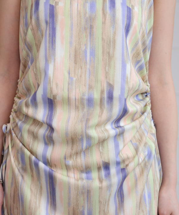 【S・Mサイズ展開】ウエストホールプリントワンピース