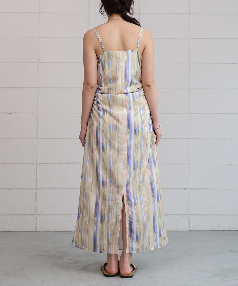 【S・Mサイズ展開】ウエストホールプリントワンピース