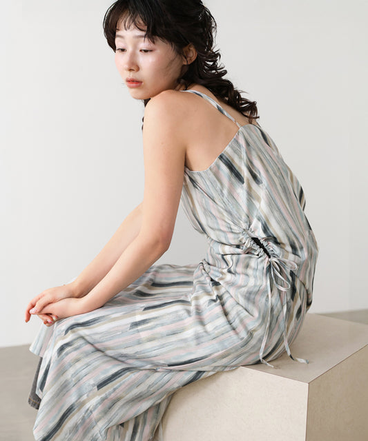 【S・Mサイズ展開】ウエストホールプリントワンピース