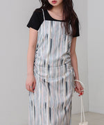 【S・Mサイズ展開】ウエストホールプリントワンピース