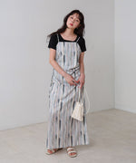 【S・Mサイズ展開】ウエストホールプリントワンピース