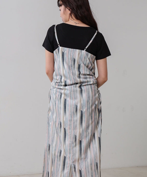 【S・Mサイズ展開】ウエストホールプリントワンピース