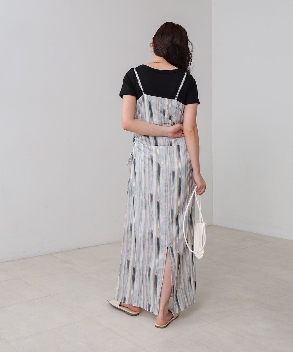 【S・Mサイズ展開】ウエストホールプリントワンピース