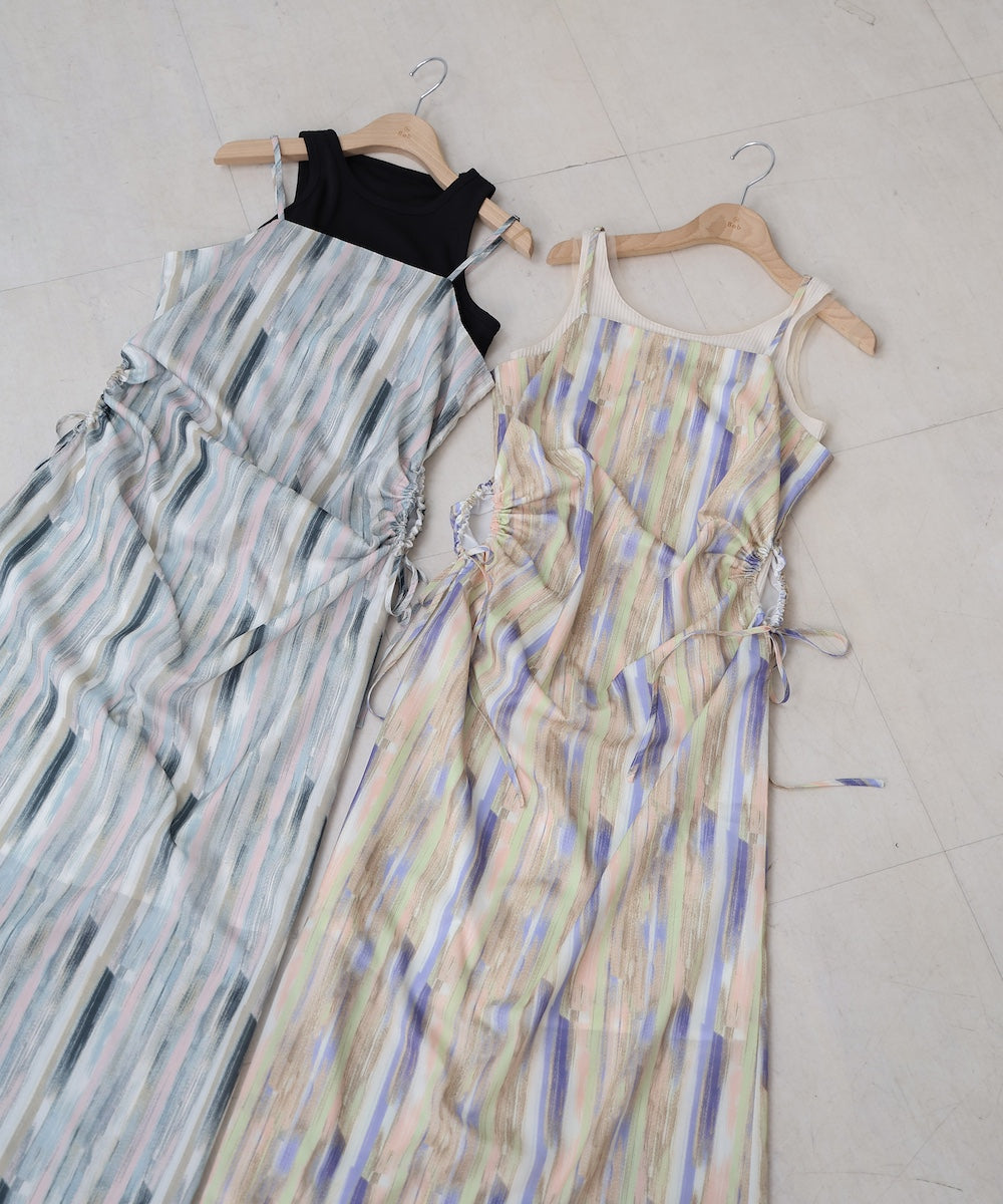 【S・Mサイズ展開】ウエストホールプリントワンピース