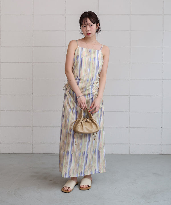 【S・Mサイズ展開】ウエストホールプリントワンピース