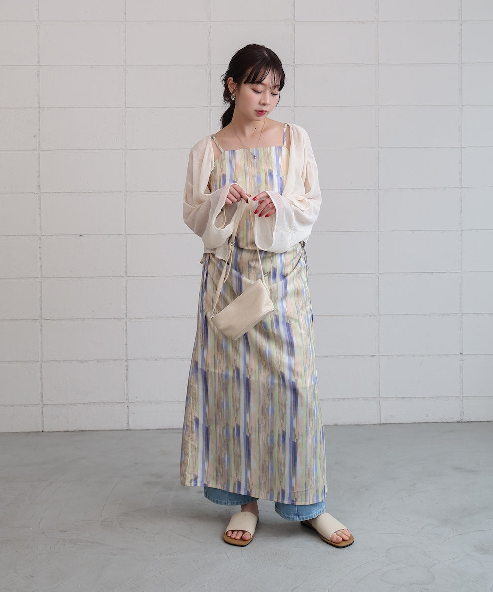 【S・Mサイズ展開】ウエストホールプリントワンピース