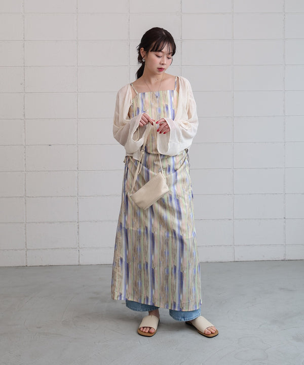 【S・Mサイズ展開】ウエストホールプリントワンピース