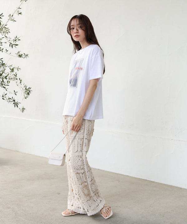 シアーレイヤードプリントＴシャツ