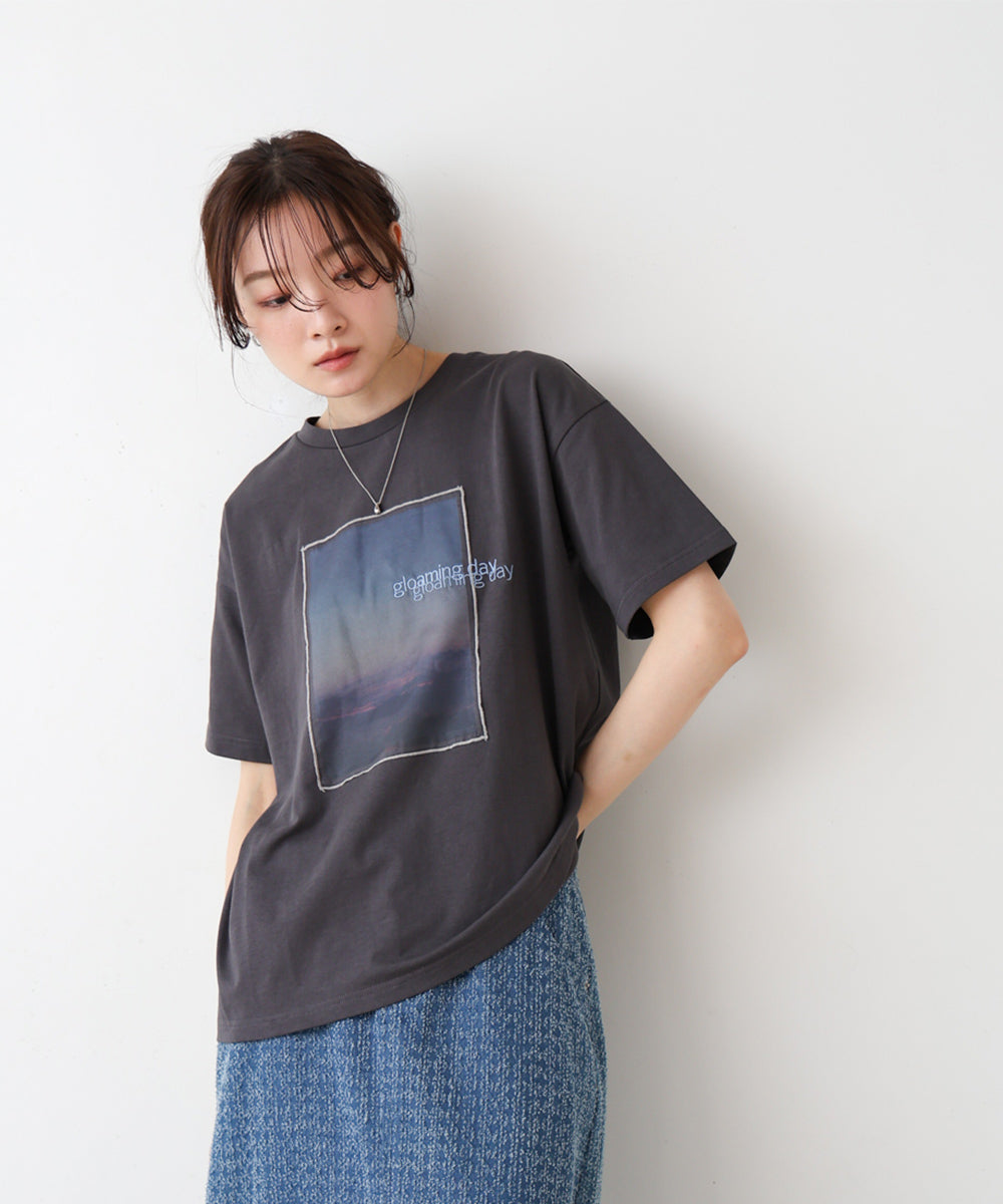 シアーレイヤードプリントＴシャツ