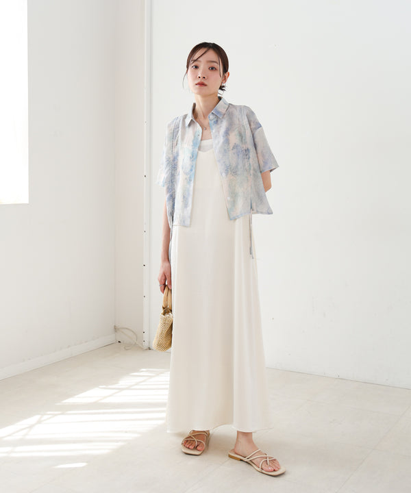 ニュアンスプリントドロストシアーシャツ