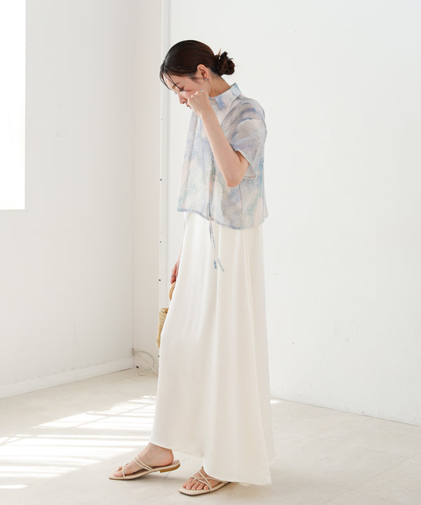 ニュアンスプリントドロストシアーシャツ