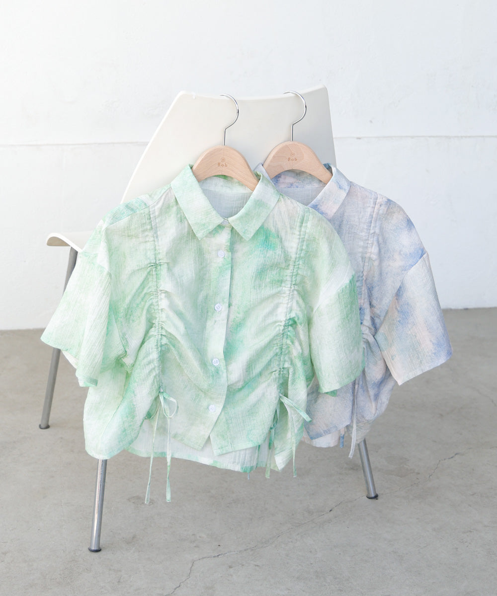 ニュアンスプリントドロストシアーシャツ