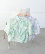 ニュアンスプリントドロストシアーシャツ