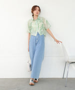 ニュアンスプリントドロストシアーシャツ