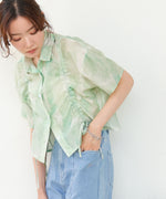 ニュアンスプリントドロストシアーシャツ