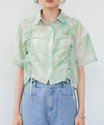 ニュアンスプリントドロストシアーシャツ