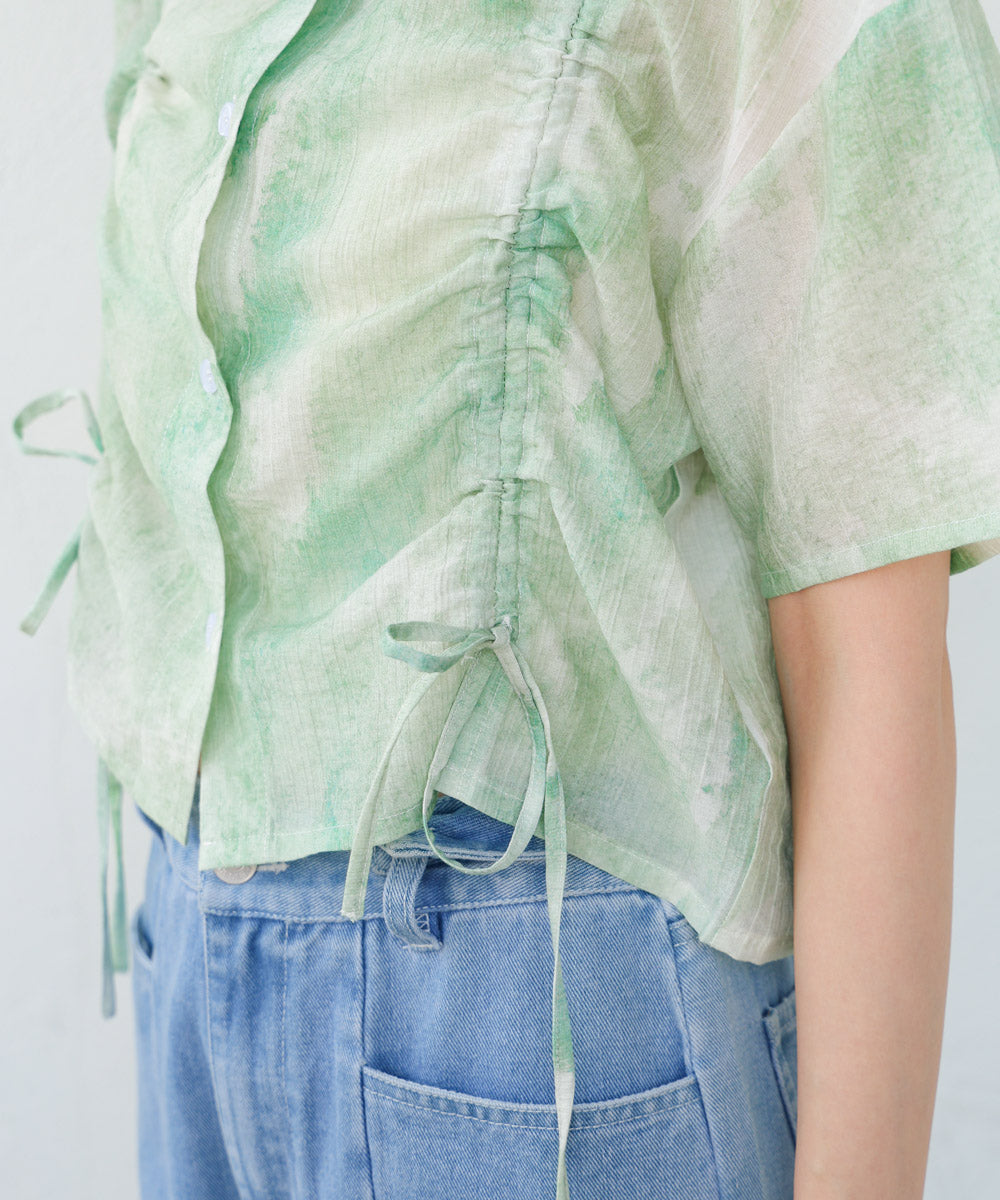 ニュアンスプリントドロストシアーシャツ