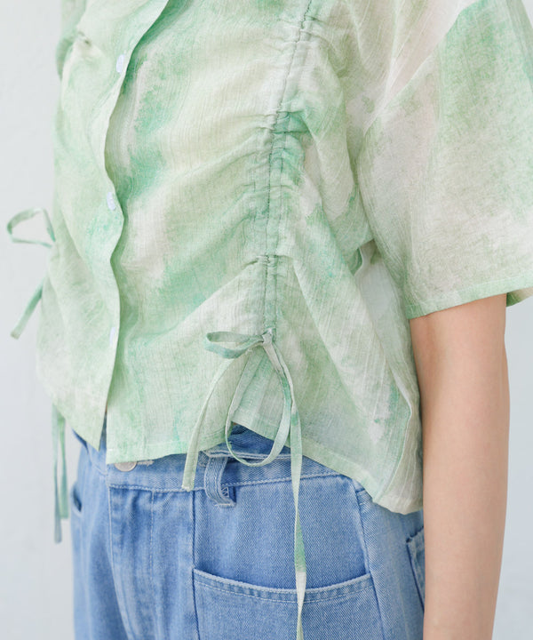 ニュアンスプリントドロストシアーシャツ