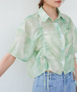 ニュアンスプリントドロストシアーシャツ