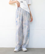 【S・Mサイズ展開】ニュアンスプリントストレートパンツ