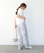 【S・Mサイズ展開】ニュアンスプリントストレートパンツ