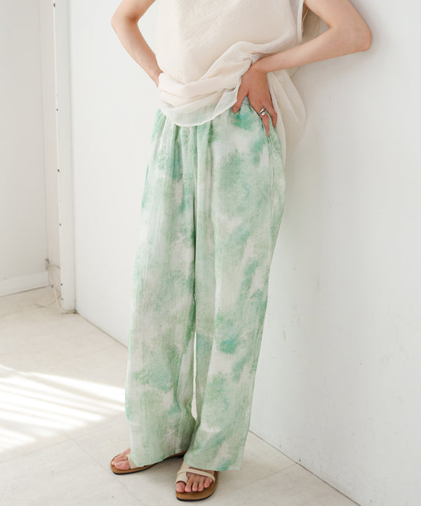 【S・Mサイズ展開】ニュアンスプリントストレートパンツ