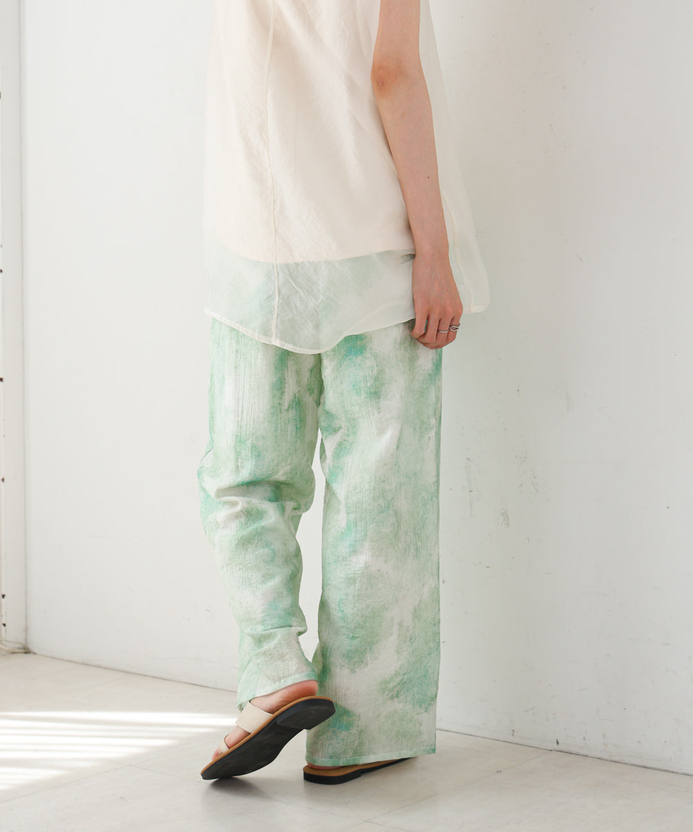 【S・Mサイズ展開】ニュアンスプリントストレートパンツ