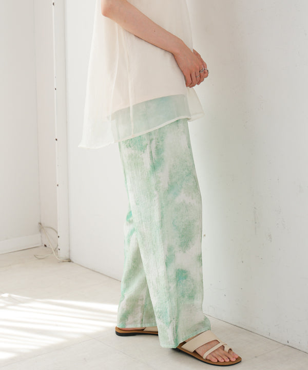 【S・Mサイズ展開】ニュアンスプリントストレートパンツ