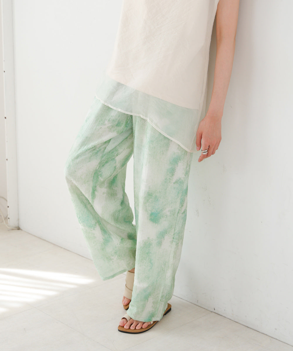 【S・Mサイズ展開】ニュアンスプリントストレートパンツ