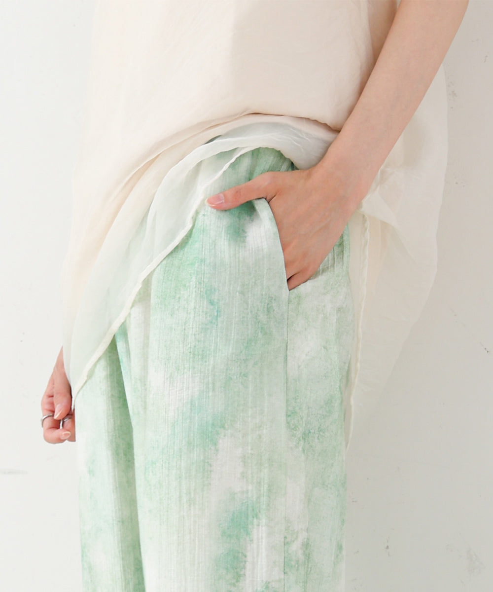 【S・Mサイズ展開】ニュアンスプリントストレートパンツ