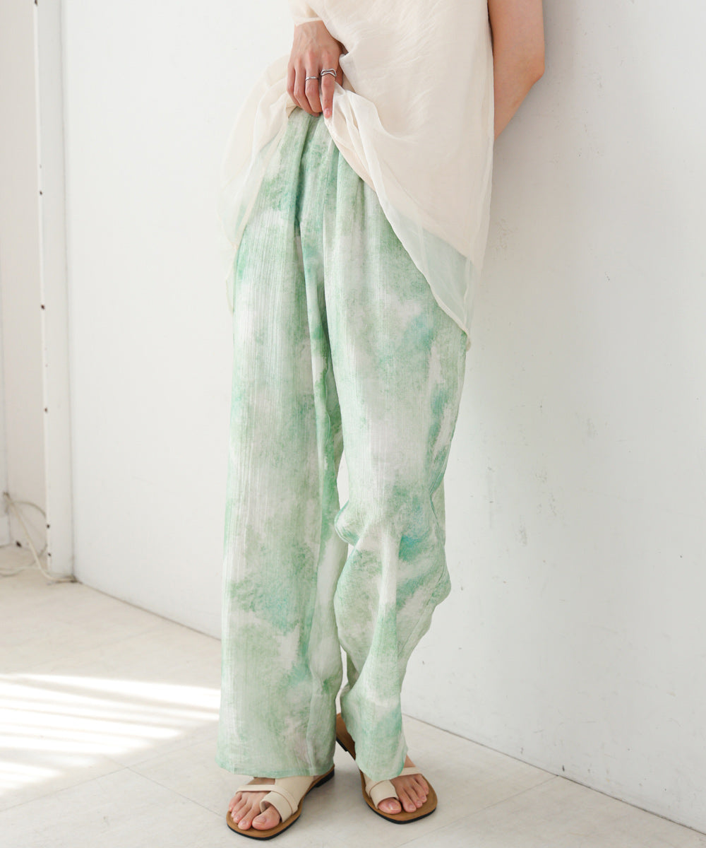 【S・Mサイズ展開】ニュアンスプリントストレートパンツ
