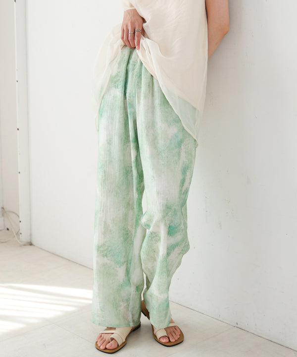 【S・Mサイズ展開】ニュアンスプリントストレートパンツ