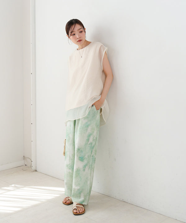 【S・Mサイズ展開】ニュアンスプリントストレートパンツ