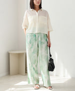 【S・Mサイズ展開】ニュアンスプリントストレートパンツ