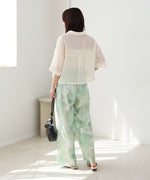 【S・Mサイズ展開】ニュアンスプリントストレートパンツ