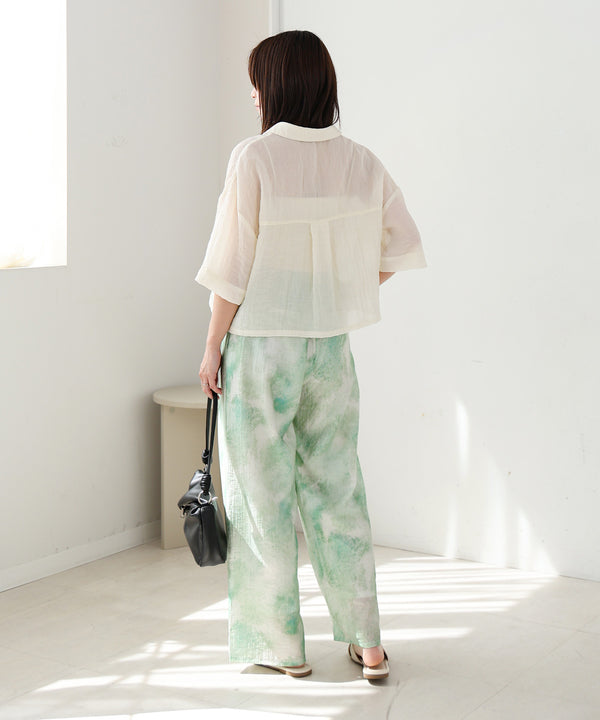 【S・Mサイズ展開】ニュアンスプリントストレートパンツ