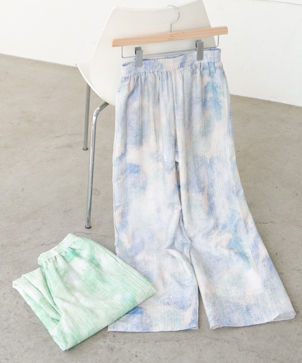 【S・Mサイズ展開】ニュアンスプリントストレートパンツ