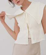 ビッグカラーサマーニットトップス